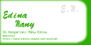 edina many business card